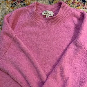 & other stories cozy pink mockneck sweater